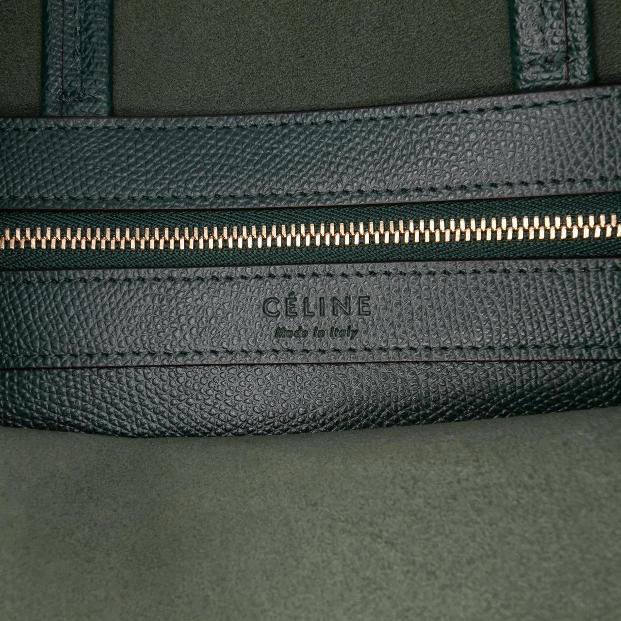 Thumbnail - Celine Hobo Bags - Small Bicolor Grained Calfskin Vertical Cabas Tote - Gr. unisize - in Grün - für Damen