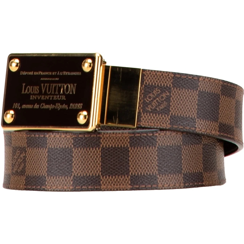 Louis Vuitton Wendegürtel Damier Ebene Inventeur Reversible Belt braun