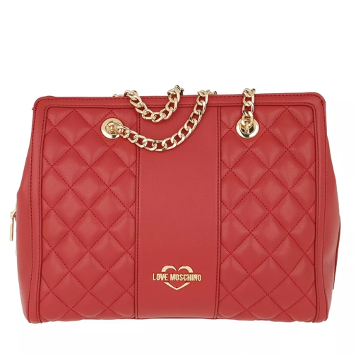 Love Moschino Quilted Nappa Handle Bag Rosso Boodschappentas