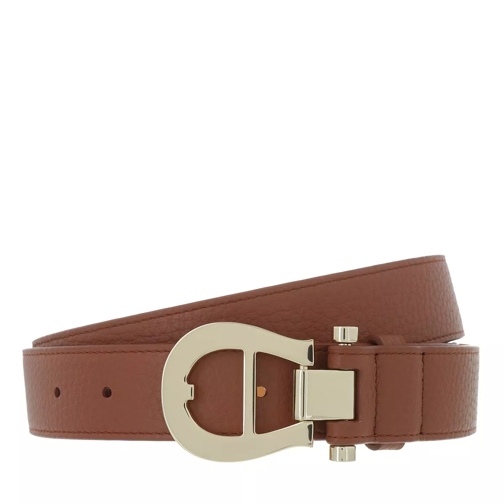 AIGNER Belt Walnut Brown Leather Belt