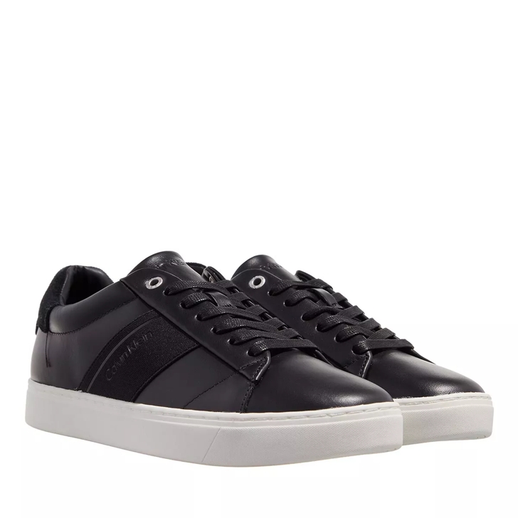 Calvin klein deals black leather sneakers