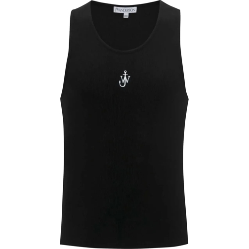 J.W.Anderson T-Shirts Anchor Embroidery Tank Top Black schwarz