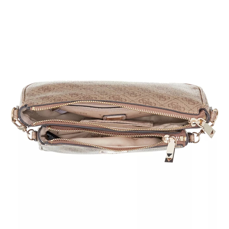 Guess Crossbody Bag Noelle Double Pouch Crossbody Latte Logo(Image 6)