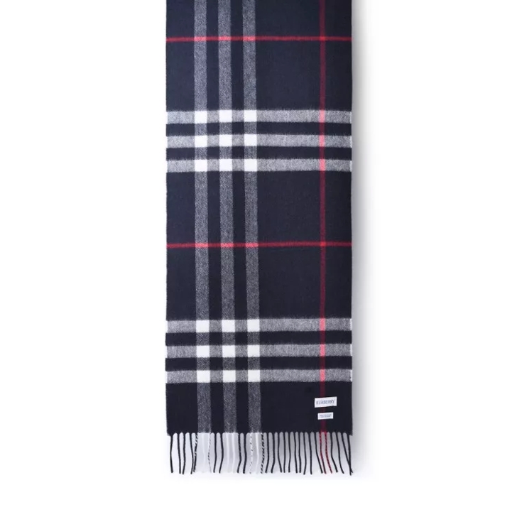 Burberry Navy Cashmere Scarf Black