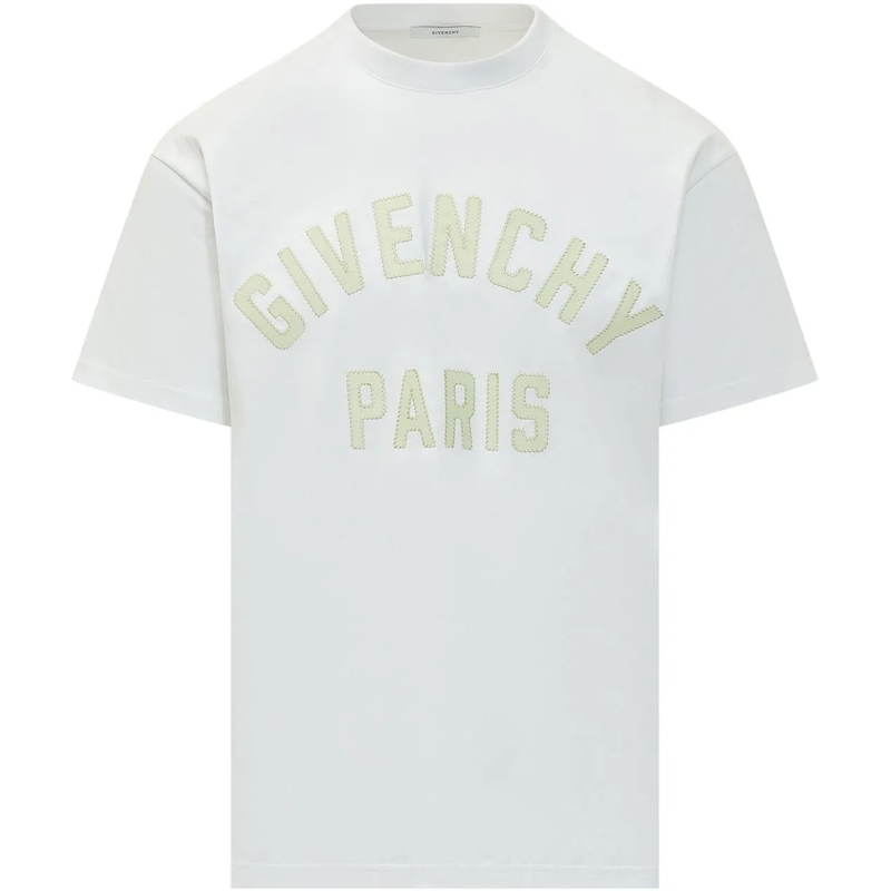 Givenchy T-shirt T-shirt Logo Ricamato weiß