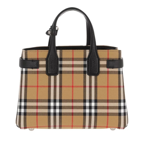 Burberry New Banner Small House Check Tote Black Tote