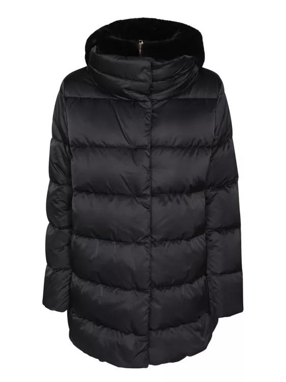 Herno Black Down Comforter/Shearling Lining Jacket Black Daunenjacken