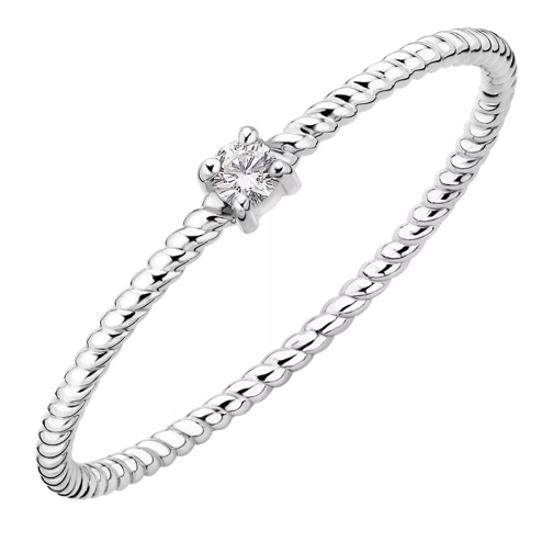 DIAMADA 9K Ring with Diamond White Gold Diamanten Ring