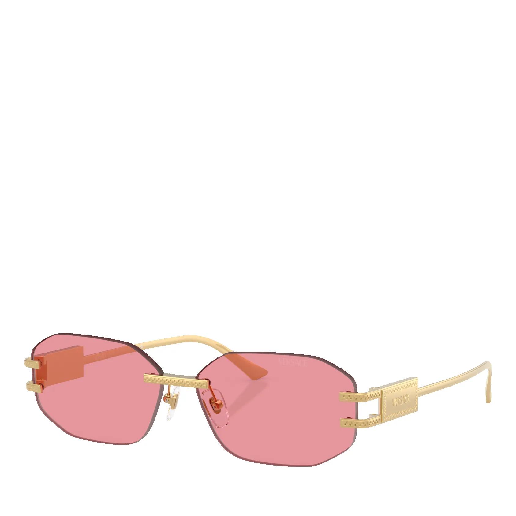 サングラス VERSACE FW24 Versace - 0VE2274 - 10027P (0VE2274 10027P) Versace 0VE2274 10027P Gold/Brown Mirror Women's Sunglasses