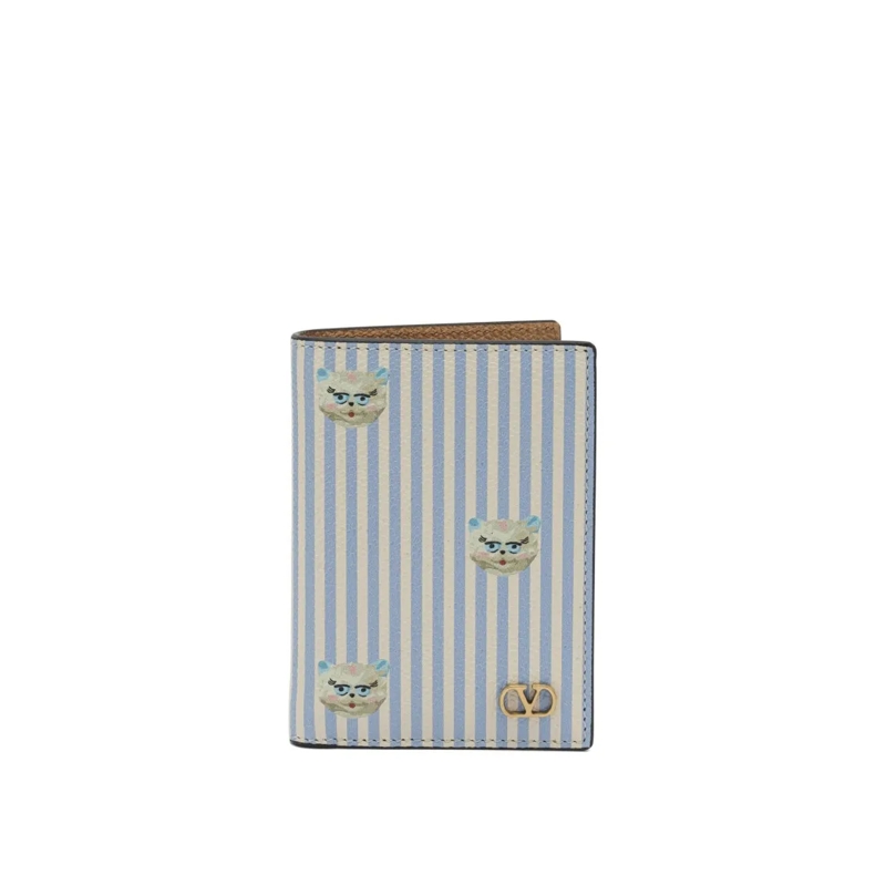 Valentino Garavani Portemonnee Vlogo Signature Card Holder Grey