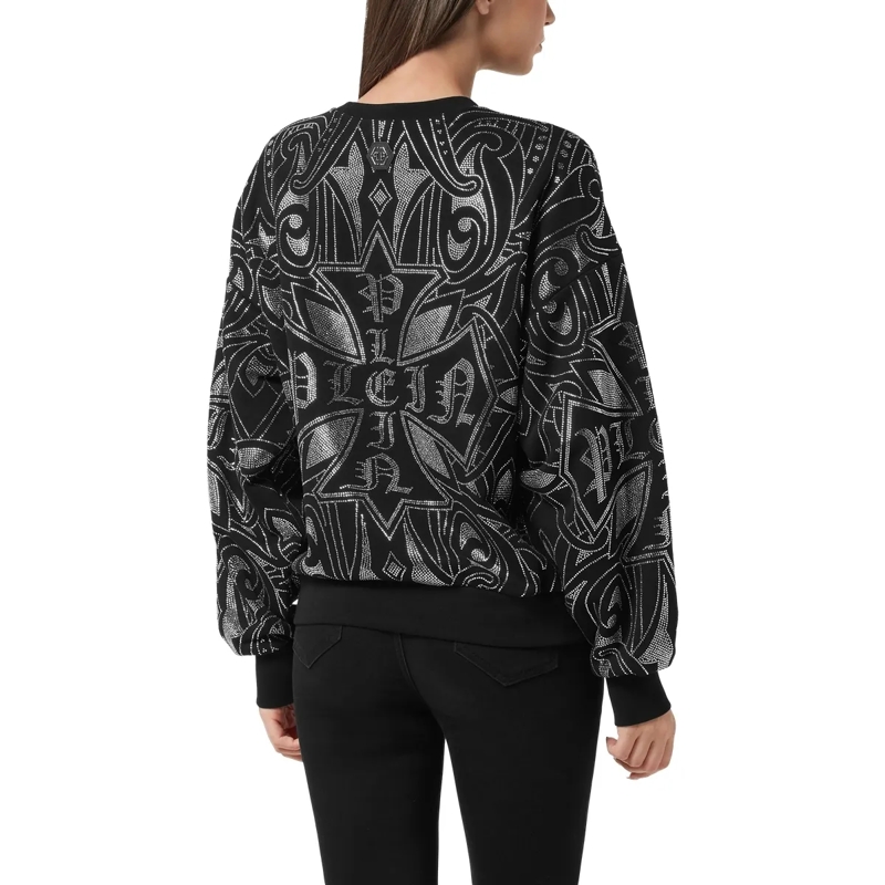 Philipp Plein Top Sweatshirt Ls Gothic Plein Verziert schwarz(Image 2)