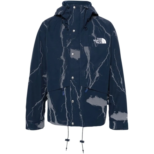 The North Face Veste de transition Navy Blue Jacket With All-Over Lightning Print Blue