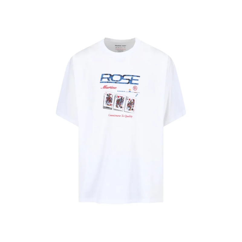 Martine Rose T-shirt Oversized T-Shirt "Playing Cards" – White White