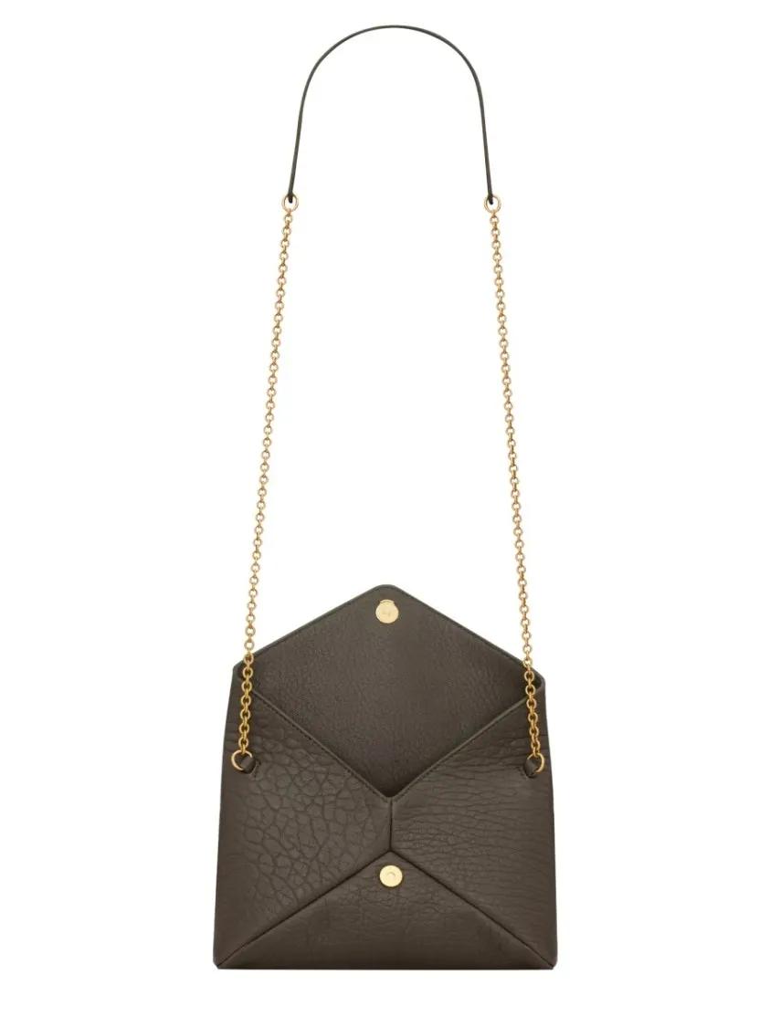 Thumbnail - Saint Laurent Clutches - Clutch Bag With Chain Cassandras - Gr. unisize - in Grau - für Damen