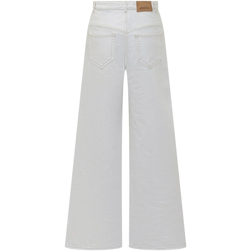 Isabel Marant Boyfriend-Jeans Pantaloni Ampi a Vita Alta weiß(Image 2)