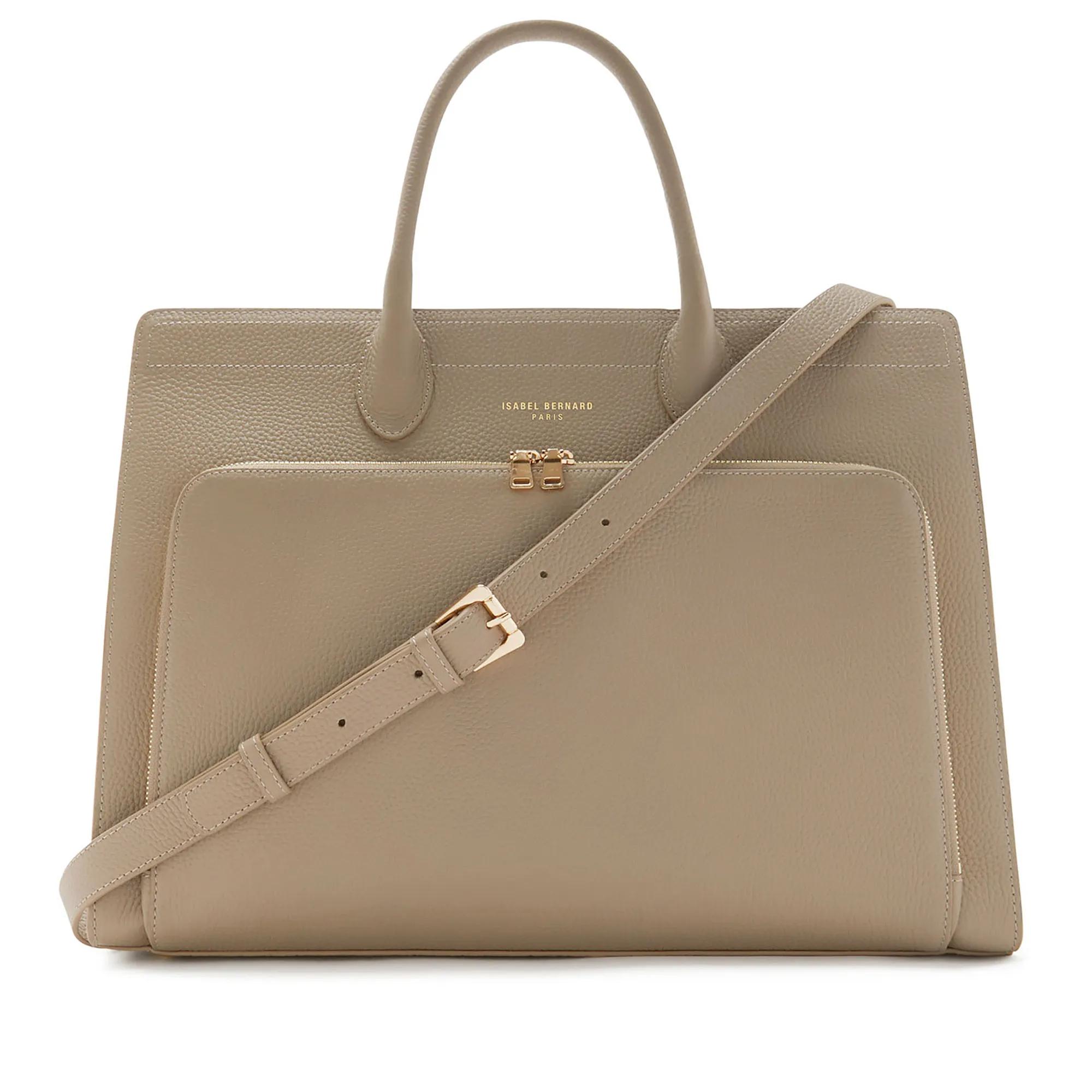 Isabel Bernard Crossbody Bags - Honore Nadine Handtasche - Gr. unisize - in Taupe - für Damen - aus Kalbsleder & Synthetische Fasern