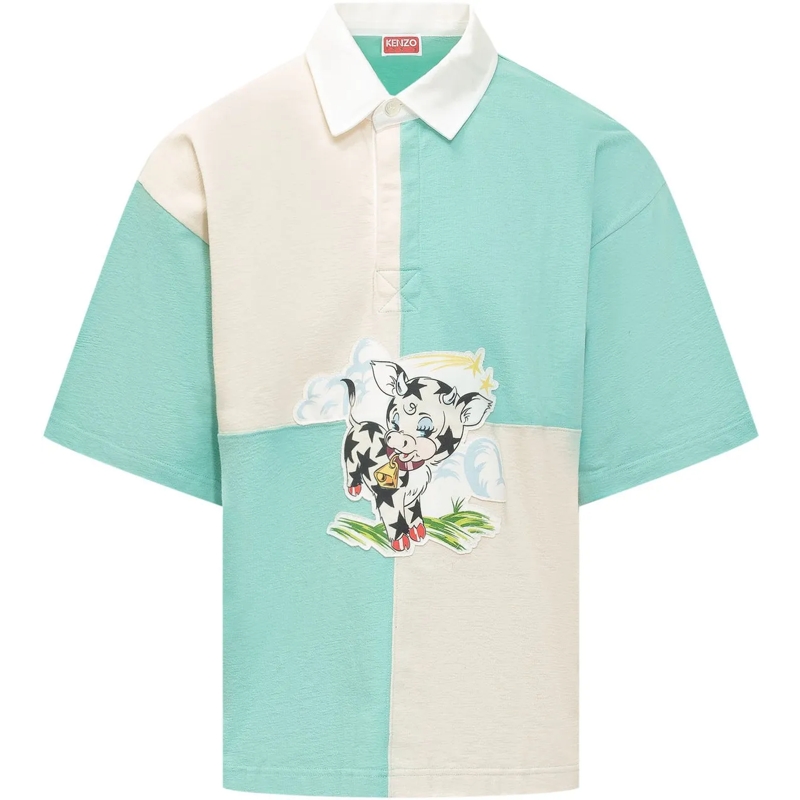 Kenzo Polo Polo con Stampa Applicata grün