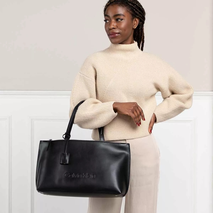 Calvin klein leather online tote