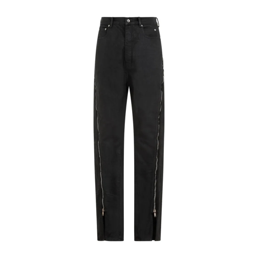 Rick Owens Jeans Black Wax Bolan Banana Pants Black