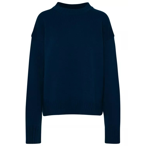 Jil Sander Sweater In Blue Cashmere Blend Blue 