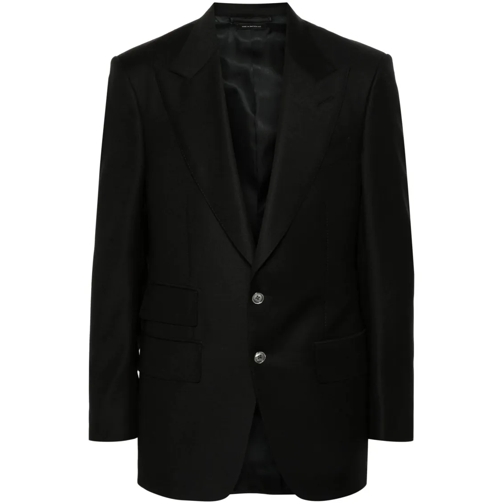 Tom Ford Black Grain De Poudre Jacket Black Blazer