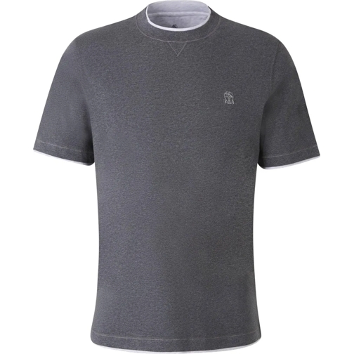 Brunello Cucinelli T-Shirts Detale Two-tone T-shirt mehrfarbig