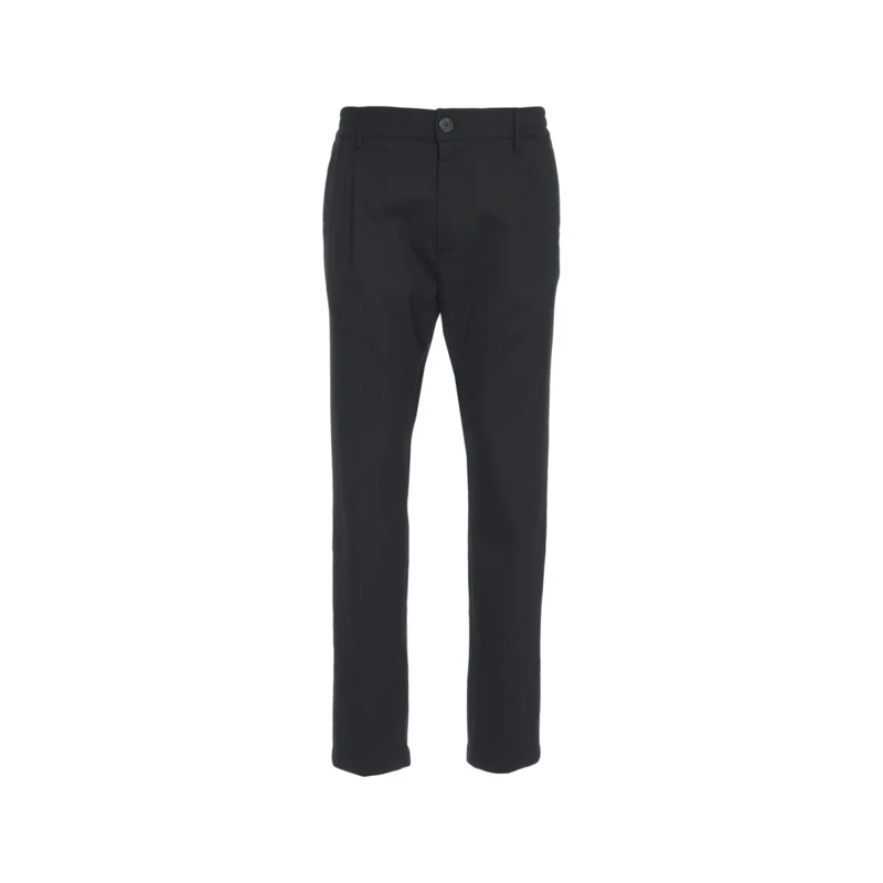 Cruna Chino Pleated Trousers With Tailored Cut And Structured  Black