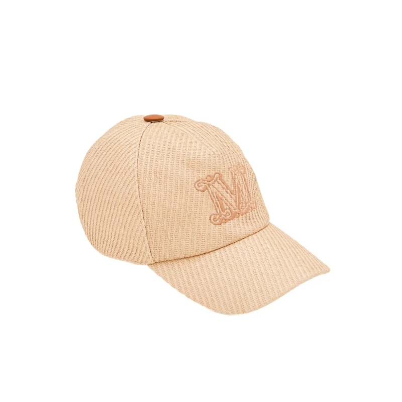 Max Mara Hoed Jez Rafia Baseball Cap Neutrals