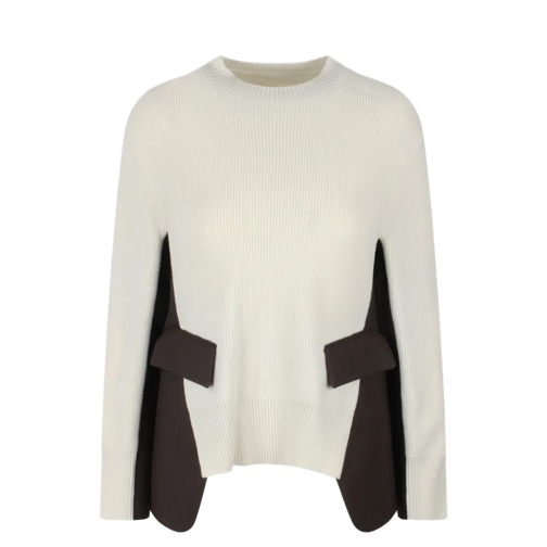 Sacai Trui Unstructured Sweater White