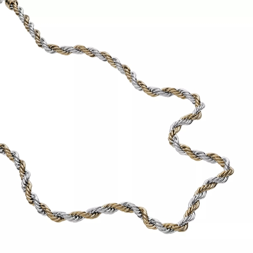 Diesel Stainless Steel Braided Necklace Yellow Gold Mittellange Halskette