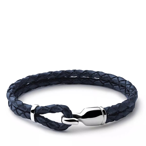 Miansai Single Trice Bracelet Sleeve Sterling Silver Polished M Navy Blue Braccialetti