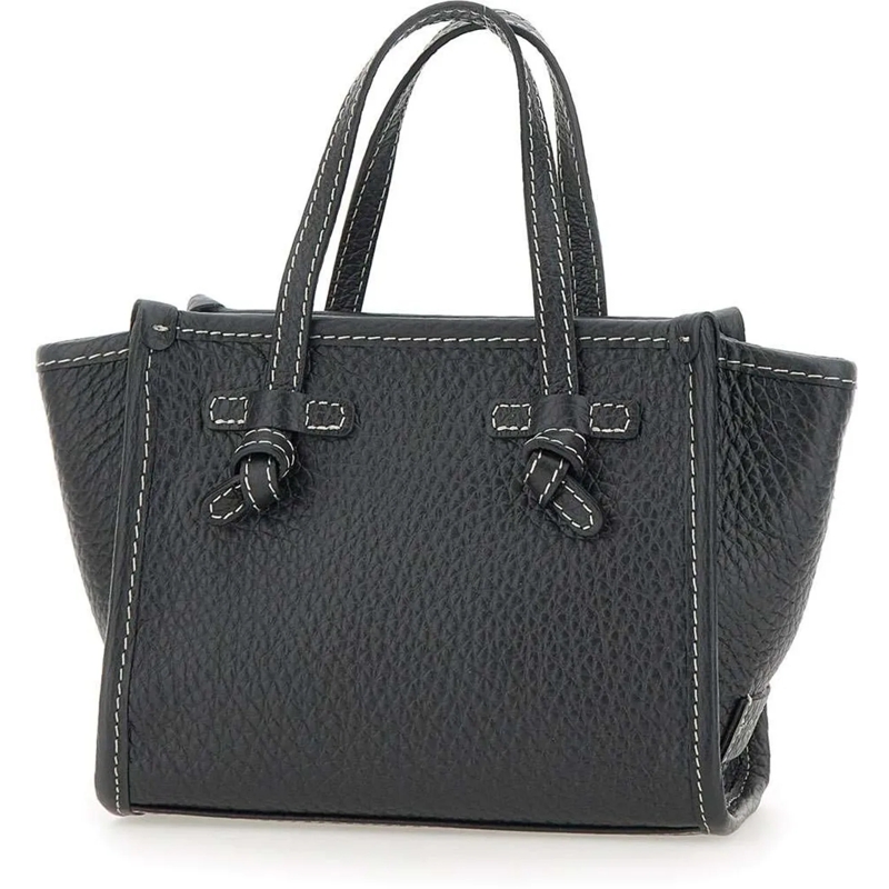 Gianni Chiarini Fourre-tout Structured Smooth Cow Leather Handbag Black