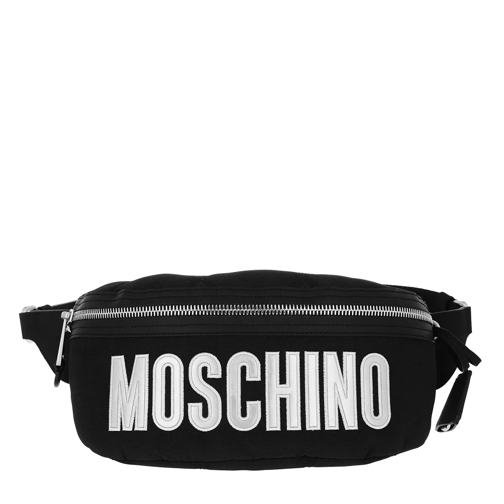 Moschino Belt Bag Nylon Logo Fantasy Print Black Crossbody Bag