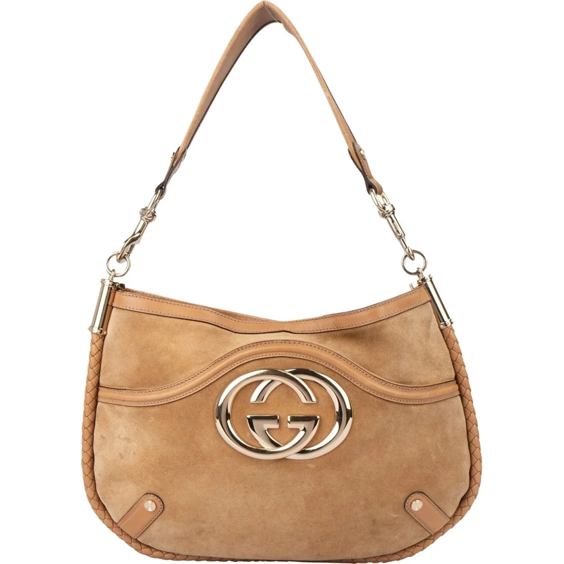 Gucci Schultertasche Gucci GG Suede Monogram Hobo Bag mehrfarbig