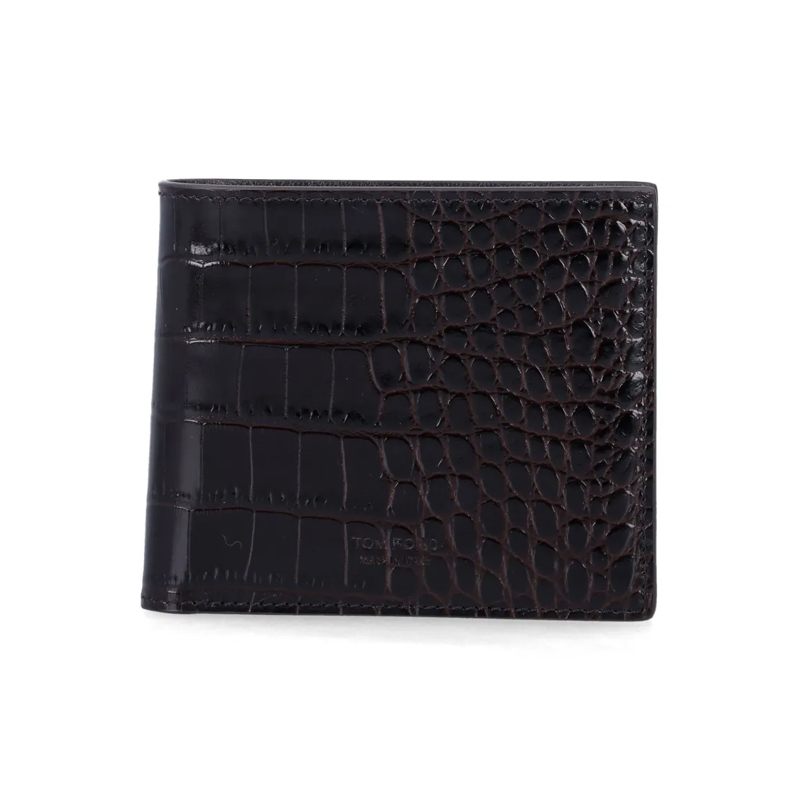 Tom Ford Geldbörse Croc Leather Wallet Black
