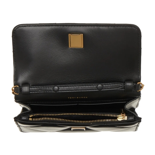 Tory Burch Wallet On A Chain Kira Diamond Quilt Mini Top Handle Chain Wallet Black (Image 5)