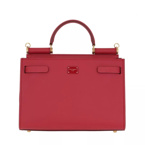 Dolce&Gabbana Sicily 62 Tote Leather Red Satchel