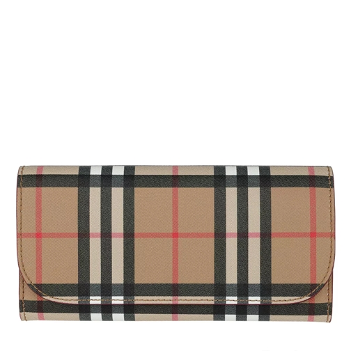 Burberry Vintage Check Continental Wallet Leather Crimson Portefeuille continental