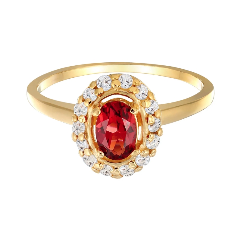 Elli Ring Ring Granat Topas Klassik 585 Gelbgold gold(Image 2)