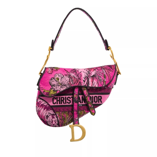 Christian Dior Medium Saddle Bag Fuchsia Multi Color Saddle Bag