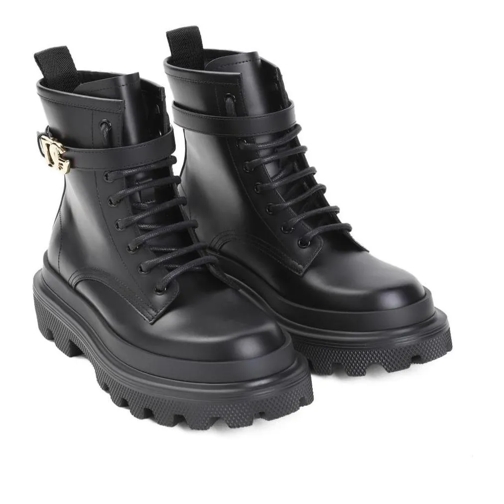 Dolce&Gabbana Black Calf Leather Boot Black Laars