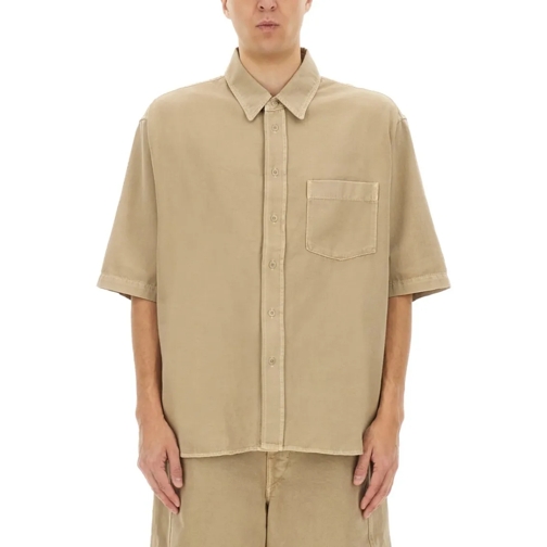 Lemaire Hemden Relaxed-Fit Denim Shirt With Classic Collar Neutrals