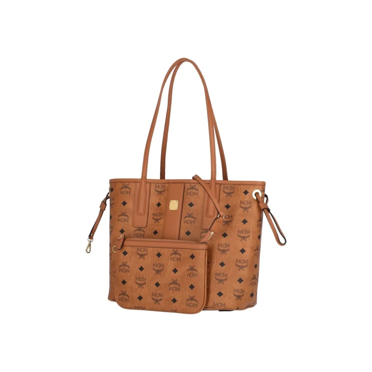 トートバッグ Mcm Reversible Small Tote Bag With Monogram Print MCM Reversible Small Tote Bag With Monogram Print Brown
