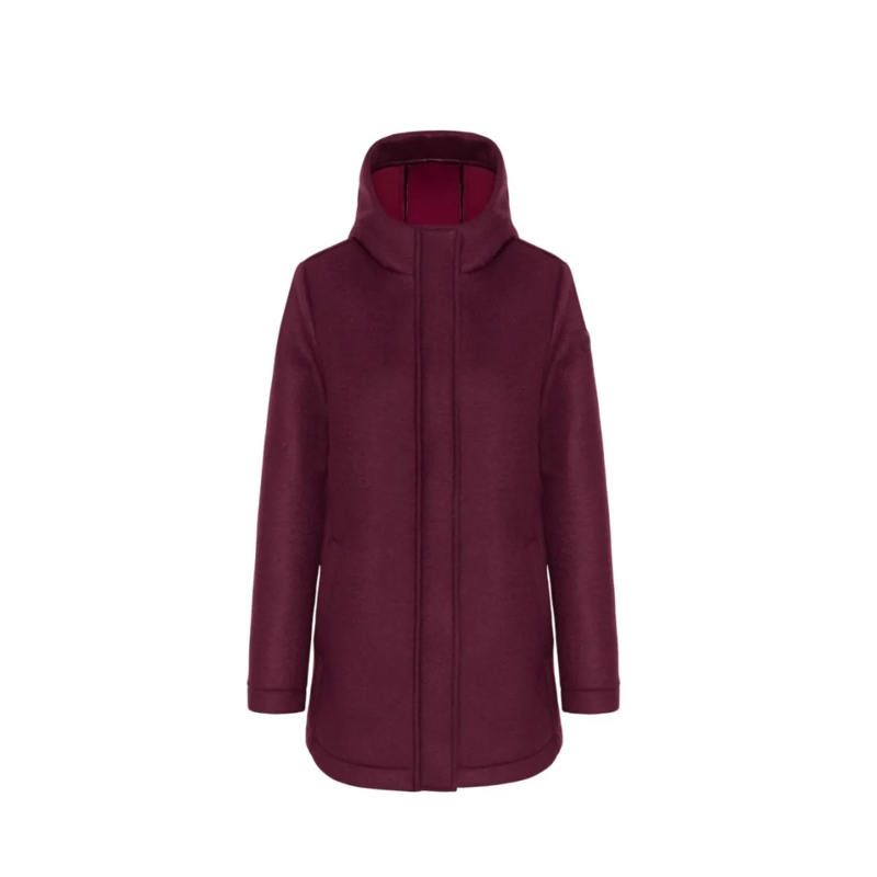 Colmar Originals  Bordeaux Wool Coat With Drawstring Hood Black