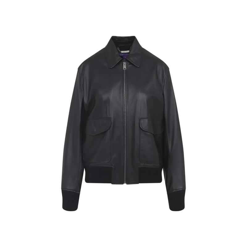 Polo Ralph Lauren Leren jas Smooth Lamb Leather Jacket With Zipper Closure And Black