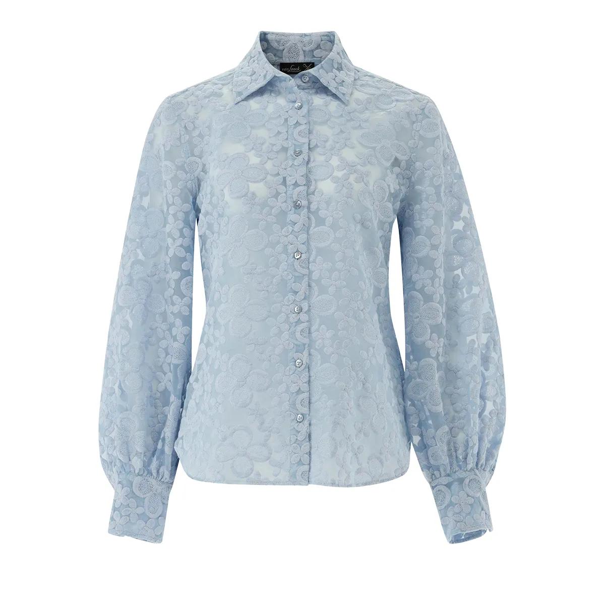 Thumbnail - VAN LAACK - Bluse Modern Fit Uni - Größe 42 - blau