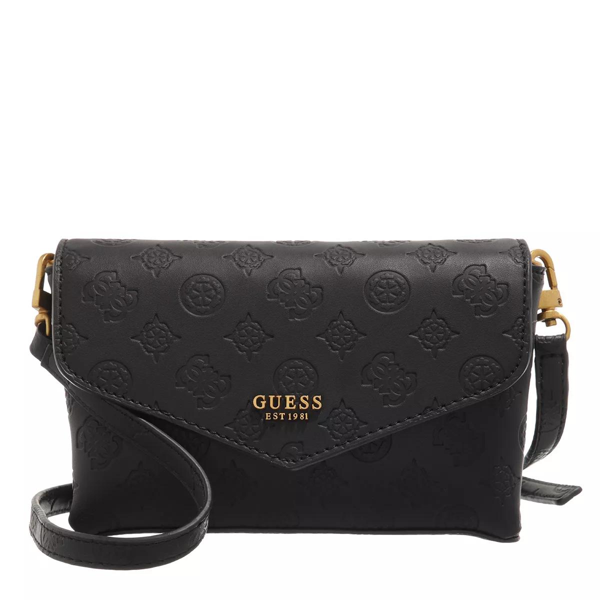 Guess Zanelle Mini Crossbody Flap Black Logo Crossbody Bag