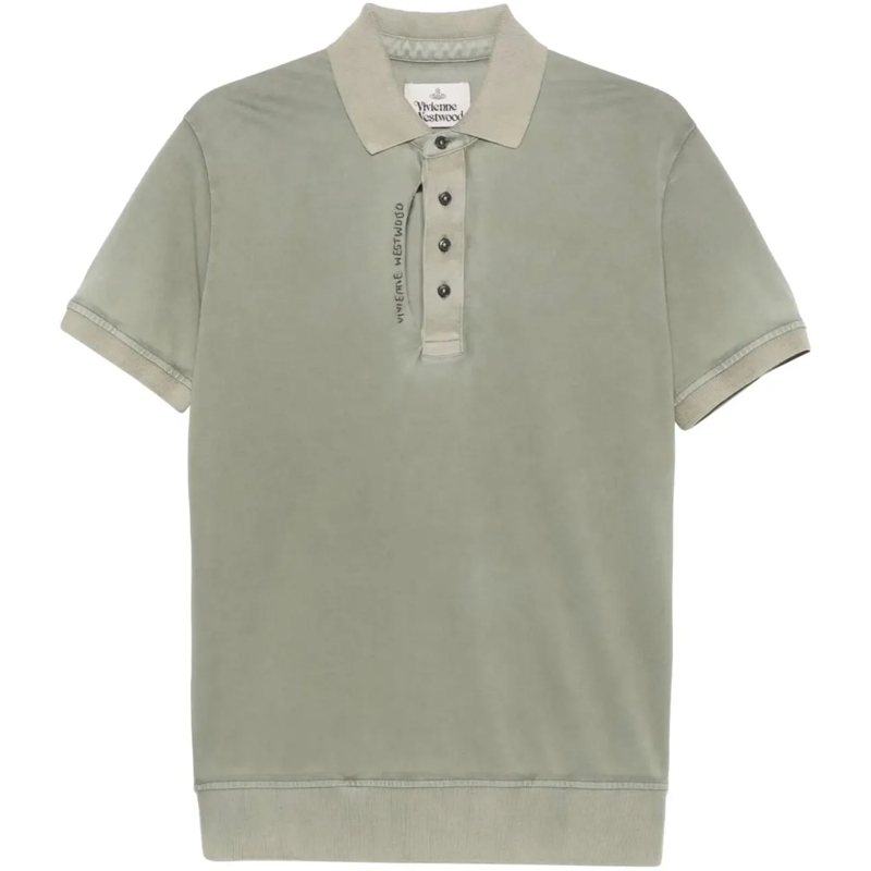 Vivienne Westwood T-shirt Ripped Polo Green grün