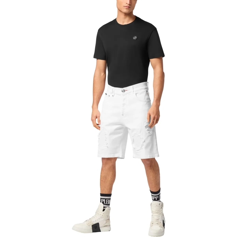 Philipp Plein Shorts Jeansshorts weiss(Image 4)