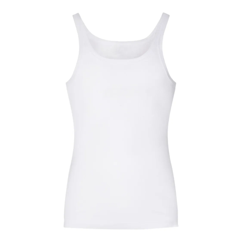 Dolce&Gabbana T-shirt Fitted White Sleeveless Top With Scoop Neckline White